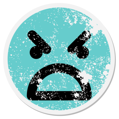 Bir insan tarafından çizilmiş basit kızgın patron yüzü.