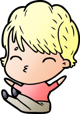 Bir insan tarafından çizilmiş bir çizgi film kadını.