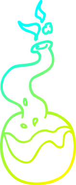 Bir insan tarafından çizilmiş bir karikatür deney iksirinin soğuk gradyan çizimi