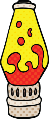 Bir insan tarafından çizilmiş çizgi roman tarzı lav lambası.