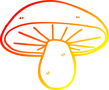 Bir insan tarafından çizilmiş bir mantarın sıcak gradyan çizimi