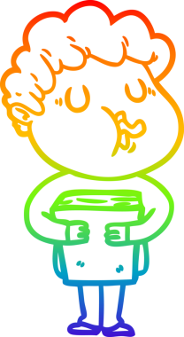 Gökkuşağı gradyan çizimi bir insan tarafından çizilmiş bir çizgi film karakteri.