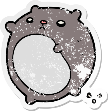 Bir insan tarafından çizilmiş karikatür ayısının sıkıntılı çıkartması.