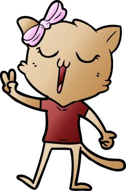 Bir insan tarafından çizilmiş çizgi film kedisi.