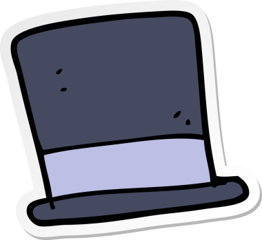 Bir insan tarafından çizilmiş bir silindir şapkanın çıkartması.