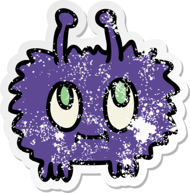 Bir insan tarafından çizilmiş garip bir el çiziminin sıkıntılı çıkartması.