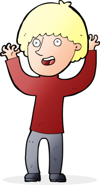 Bir insan tarafından çizilmiş mutlu çocuk çizgi filmi.