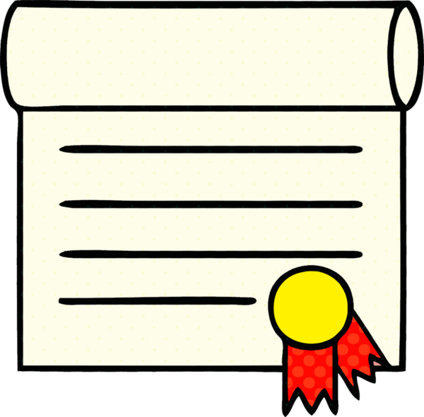 bir insan tarafından çizilmiş bir sertifikanın çizgi roman tarzı