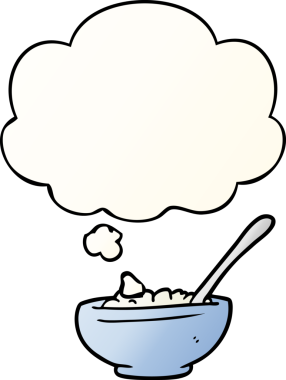 Düşünce baloncuklu karton pirinç bir insan tarafından çizilmiş.