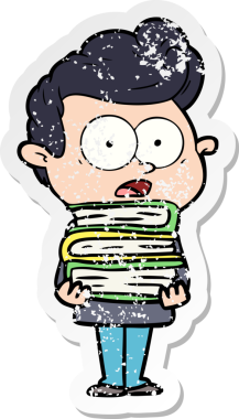 Bir insan tarafından çizilmiş, kederli bir çizgi film çıkartması.