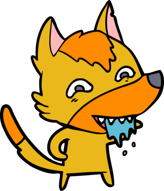 Aç tilki çizgi film karakteri bir insan tarafından çizilmiş.