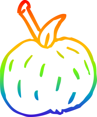 gökkuşağı gradyanı bir insan tarafından çizilmiş bir domates çizgi çizimi