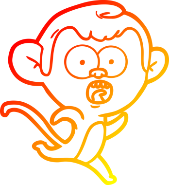 Bir insan tarafından çizilmiş bir çizgi filmin sıcak gradyan çizimi.