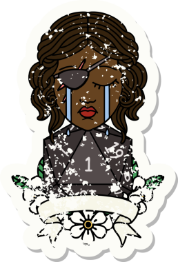 Retro Dövme Tarzı Ağlayan İnsan Haydut Doğal bir rulo bir insan tarafından çizilmiş