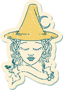 Retro Dövme Biçimi Elf karakteri bir insan tarafından çizilmiş