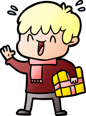 Bir insan tarafından çizilmiş gülen çocuk.