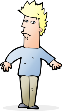 Bir insan tarafından çizilmiş endişeli bir adam.