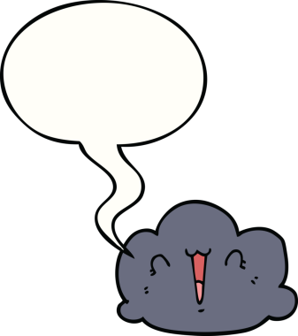 Bir insan tarafından çizilmiş mutlu bulut karikatürü.