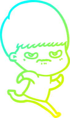 Bir insan tarafından çizilmiş kızgın bir çizgi film karakteri.