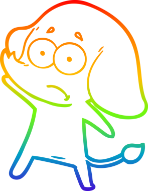 gökkuşağı gradyan çizgi çizimi bir insan tarafından çizilmiş belirsiz bir fil