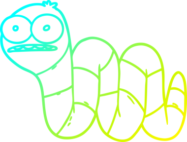 Bir insan tarafından çizilmiş bir karikatür sinir solucanı çizimi.