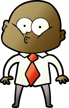 Bir insan tarafından çizilmiş kel bir adam.