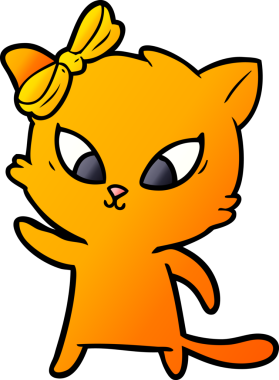 Bir insan tarafından çizilmiş çizgi film kedisi.