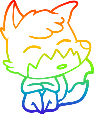 gökkuşağı gradyanı çizimi bir insan tarafından çizilmiş tilki çizgi filmi