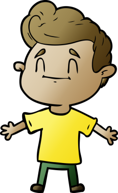 Bir insan tarafından çizilmiş mutlu çizgi film adamı.