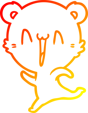 Bir insan tarafından çizilmiş mutlu bir ayının çizgi çizimi.