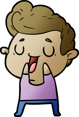 Bir insan tarafından çizilmiş mutlu çizgi film adamı.