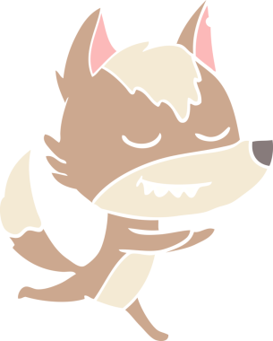 Bir insan tarafından çizilmiş düz renkli çizgi film kurdu.