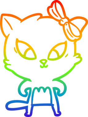 gökkuşağı gradyanı çizimi bir insan tarafından çizilmiş çizgi film kedisi