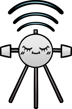 Bir insan tarafından çizilmiş bir uzay uydusunun gölgelenmiş çizimi