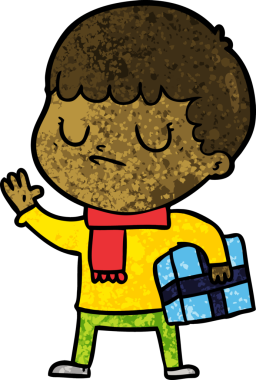 Bir insan tarafından çizilmiş huysuz çocuk çizgi filmi.