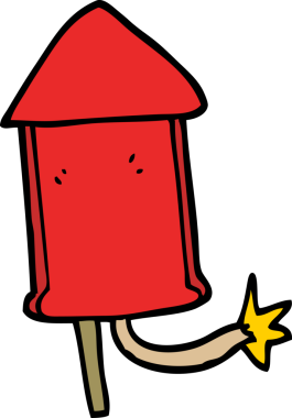 Bir insan tarafından çizilmiş havai fişek karalaması