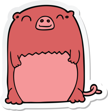 Bir insan tarafından çizilmiş bir çizgi film yaratığının çıkartması.