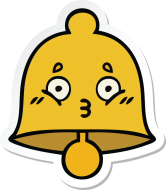 Bir insan tarafından çizilmiş sevimli bir çanın çıkartması.