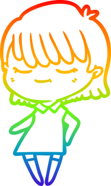 gökkuşağı gradyan çizimi bir insan tarafından çizilmiş bir karikatür kadın