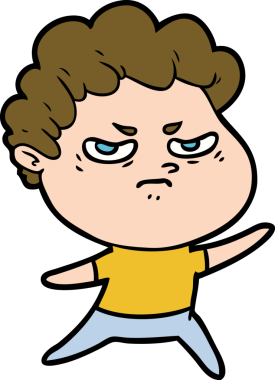 Bir insan tarafından çizilmiş kızgın bir adam.