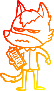 Bir insan tarafından çizilmiş kızgın bir kurdun sıcak çizgi çizimi.