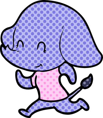 Bir insan tarafından çizilmiş şirin bir fil.