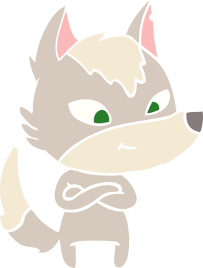 Bir insan tarafından çizilmiş düz renkli çizgi film kurdu.