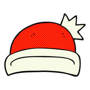 Bir insan tarafından çizilmiş serbest çizim Noel şapkası.