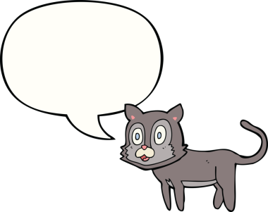 Bir insan tarafından çizilmiş mutlu çizgi film kedisi.