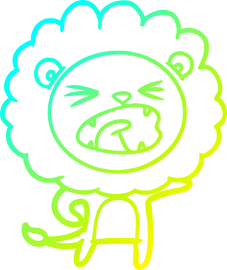 Bir insan tarafından çizilmiş karikatür aslanı çizimi.