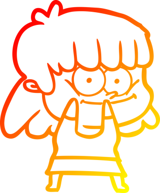 Bir insan tarafından çizilmiş gülümseyen bir karikatür çizimi