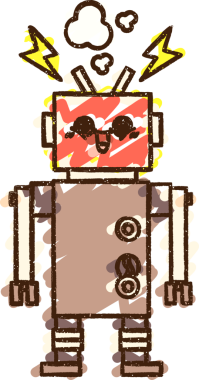 Bir insan tarafından çizilen robot tebeşiri.