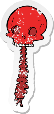 Bir insan tarafından çizilmiş ürkütücü bir karikatürün gerilimli çıkartması.