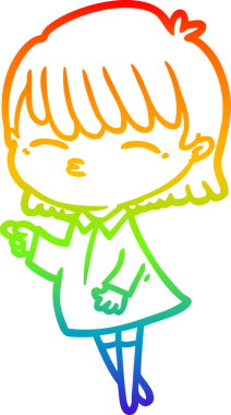 gökkuşağı gradyan çizimi bir insan tarafından çizilmiş bir karikatür kadın